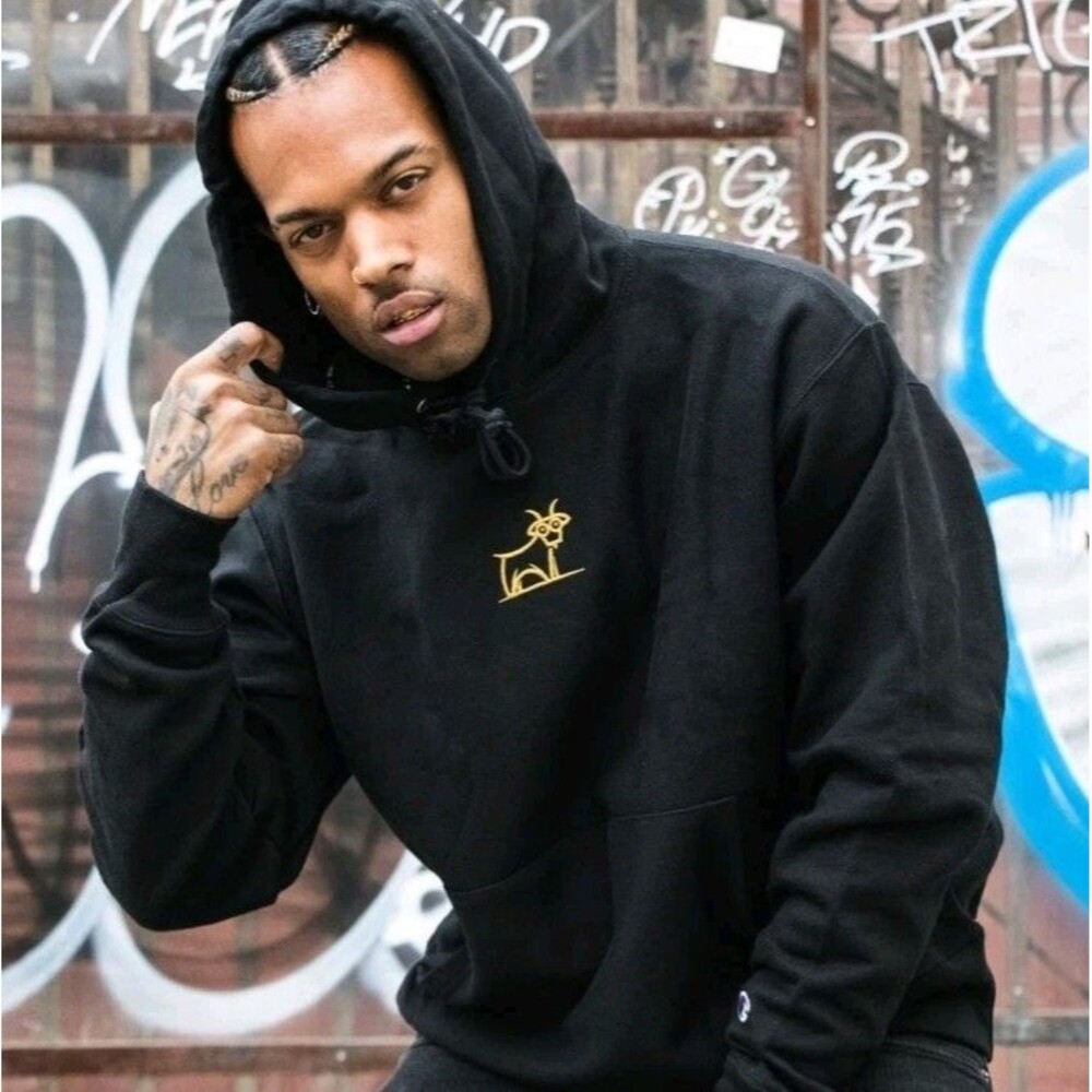 2020 Champion Reverse Weave Capra Sz XL Mens Faded Black Gold Embroidered Hoodie